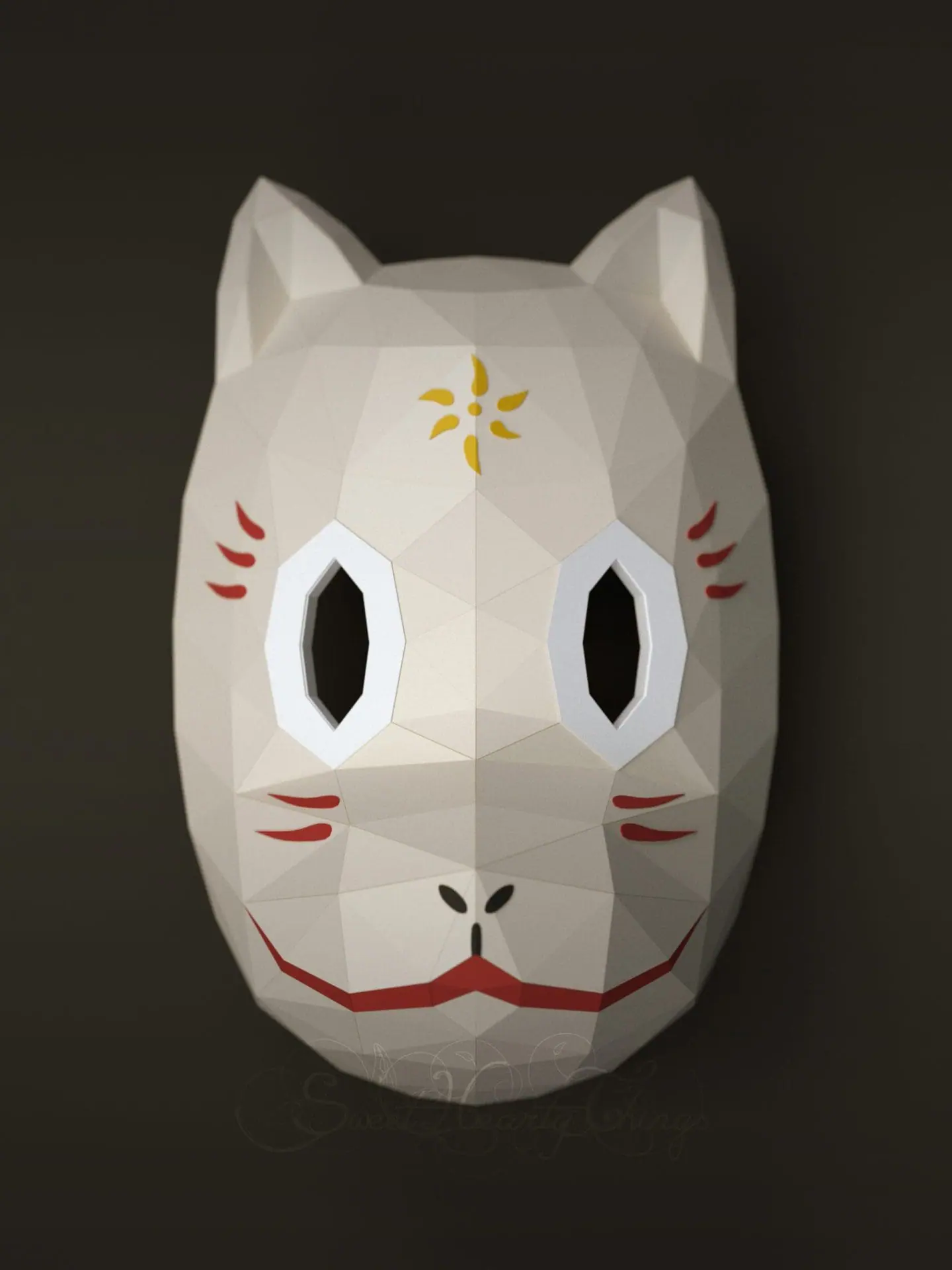3d Papercraft - Gin's Mask DIY - PDF DXF Templates 1 3d Papercraft - Gin's Mask DIY - PDF DXF Templates