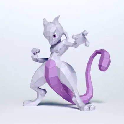 3d Papercraft - Mewtwo - PDF SVG DXF Templates