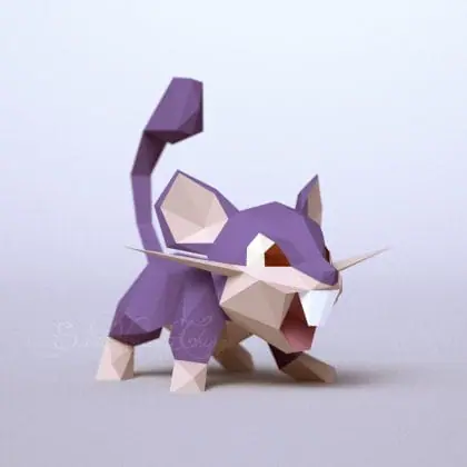 3d Papercraft – Rattata – PDF DXF Templates