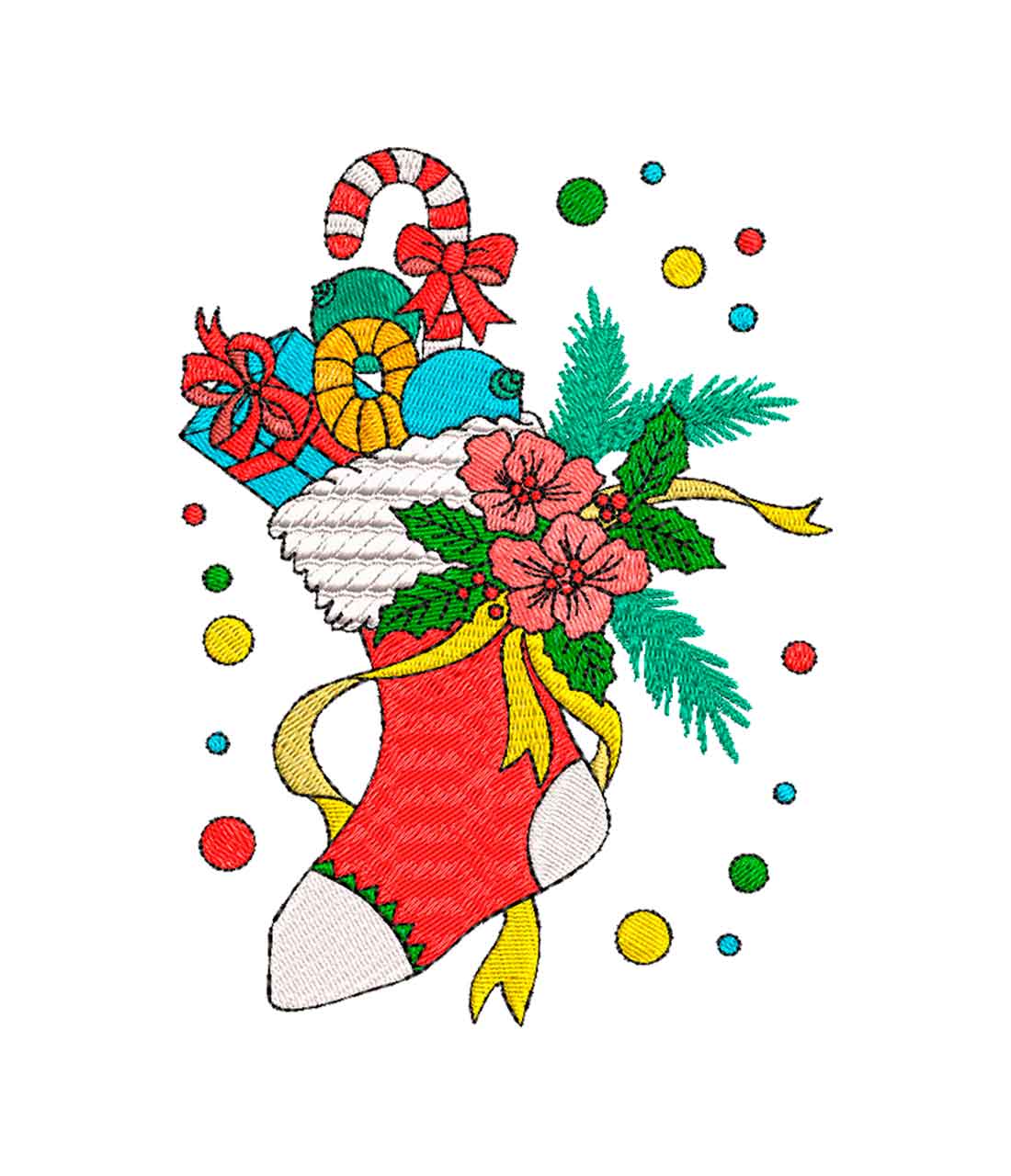 Christmas Sock Machine Embroidery Designs, Christmas Tree, Gift, Ball, Kitchen Machine Embroidery Designs