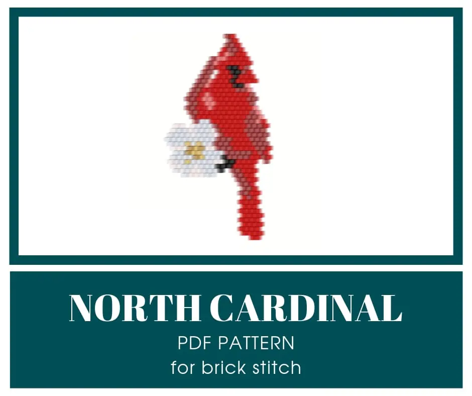 Beaded Red cardinal brick stitch pattern 1 brickstitchbeadpattern