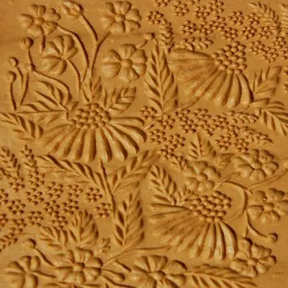 stamp flower rolling pin embossed