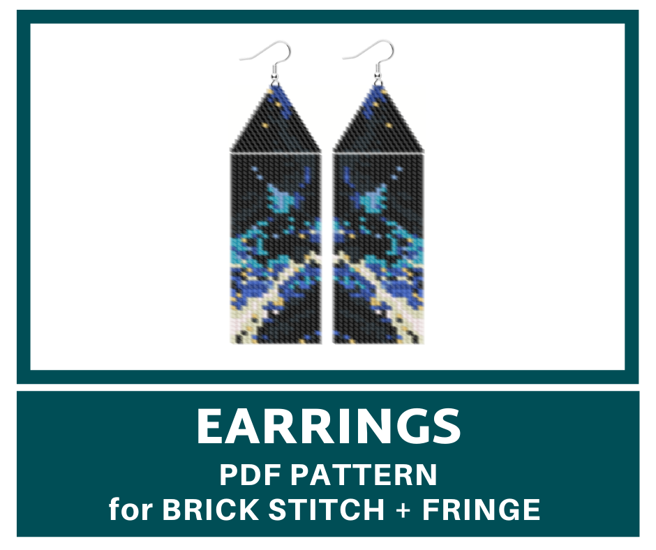 Beaded abstract fringe earrings pattern 1 earringsbeadpattern