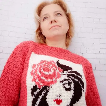 Intarsia crochet sweater pattern