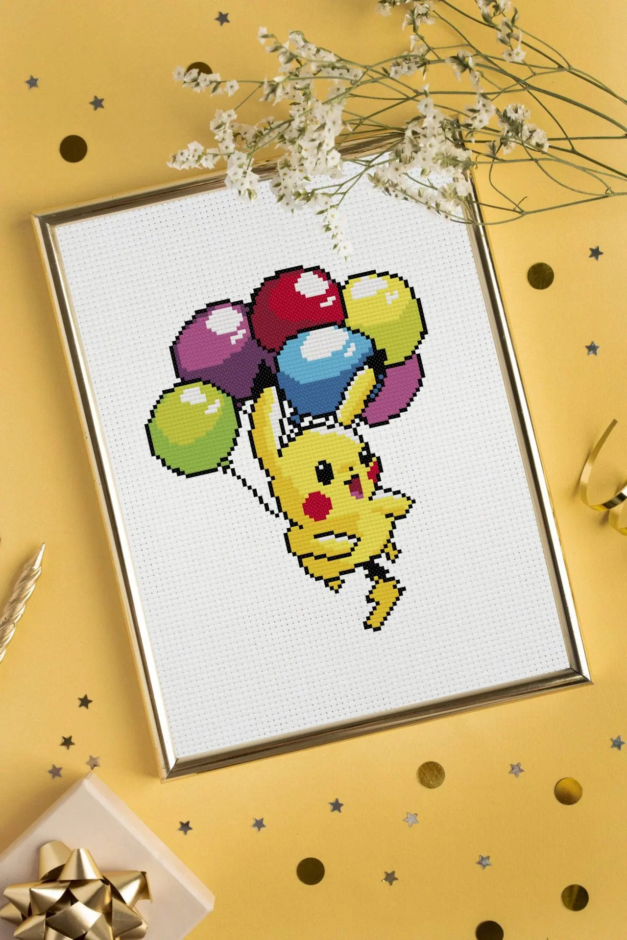 Pickachu cross stitch pattern PDF. Anime cross stitch chart. 1 pikachu cross stitch pattern