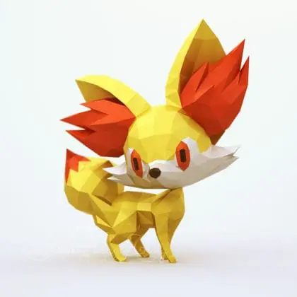 3d Papercraft - Fennekin - PDF DXF Templates