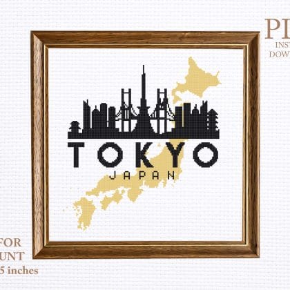 TOKYO cross stitch pattern