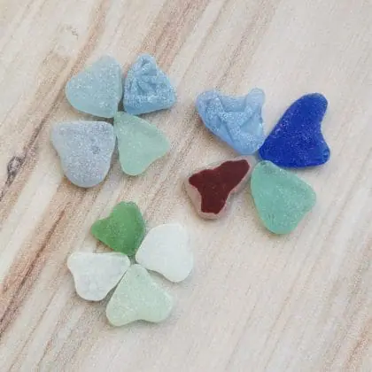 Sea glass hearts