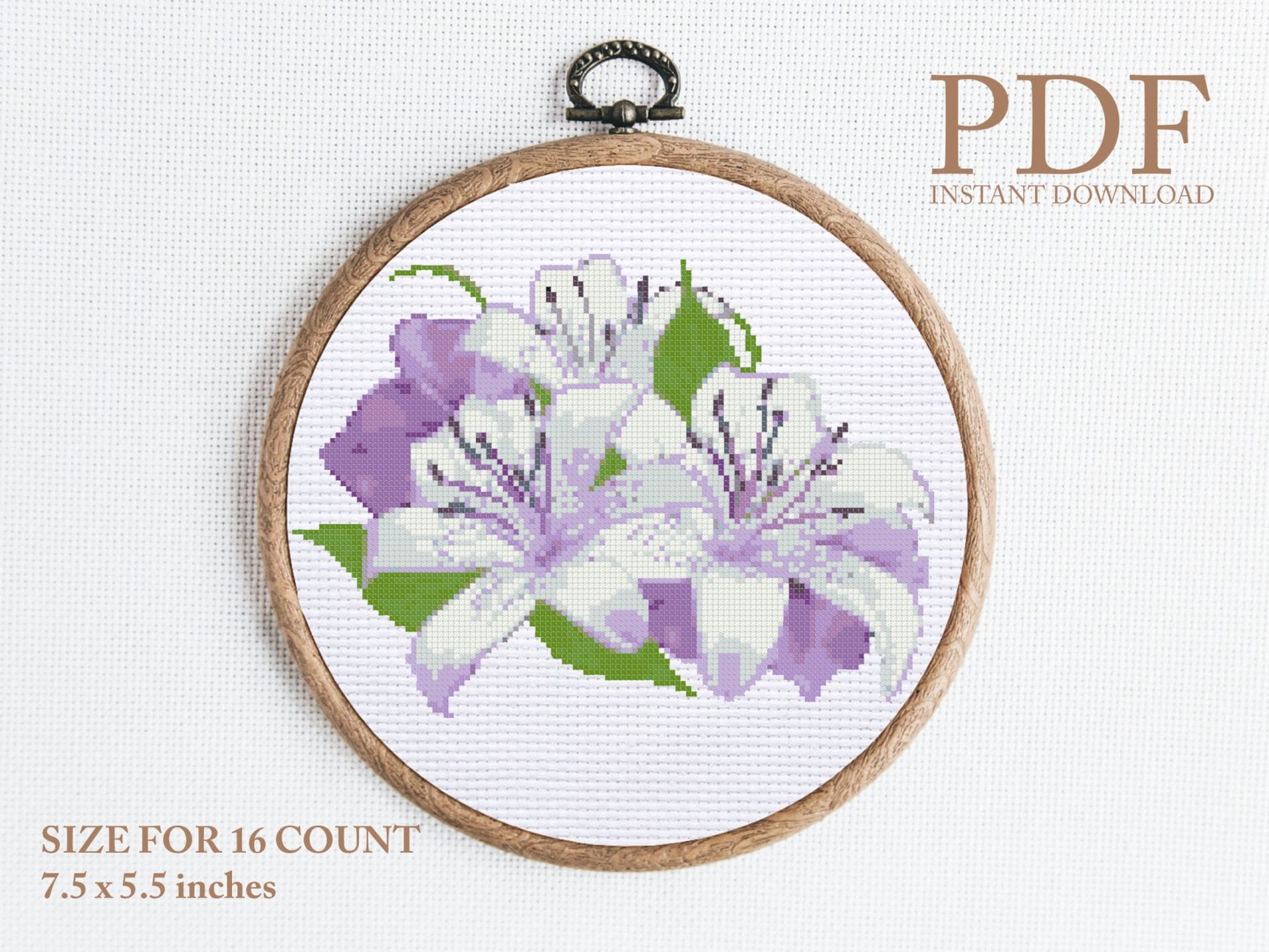 Flowers lilies cross stitch pattern 1 Flowers lilies cross stitch pattern