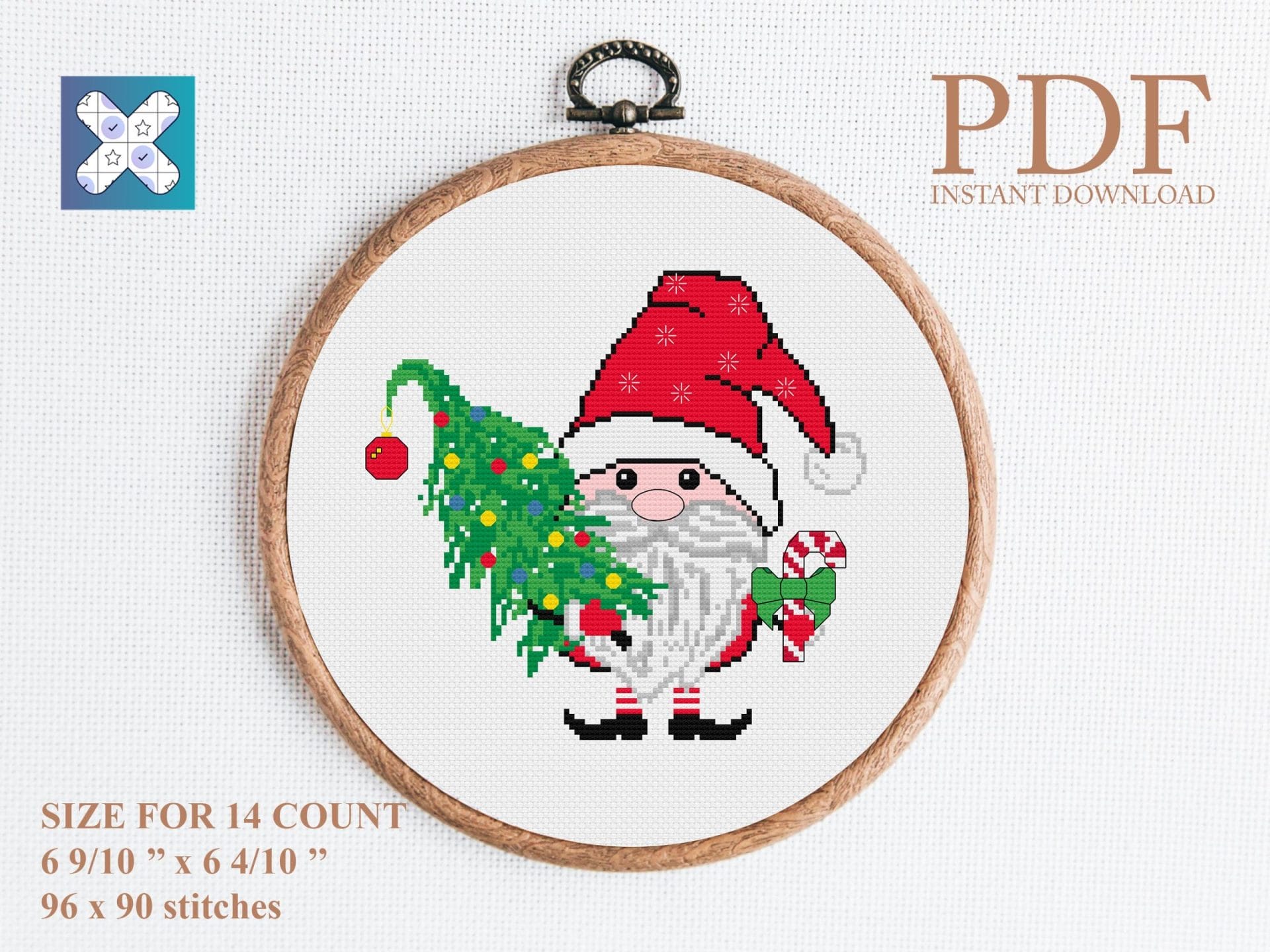 Christmas gnome 6 cross stitch pattern 1 Christmas gnome 6 cross stitch pattern