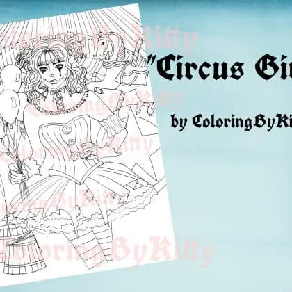 Digital coloring page "Circus Girl"