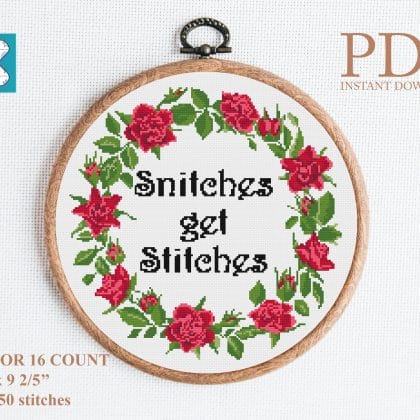 Wreath cross stitch pattern