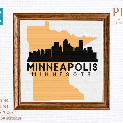 MINNEAPOLIS cross stitch pattern