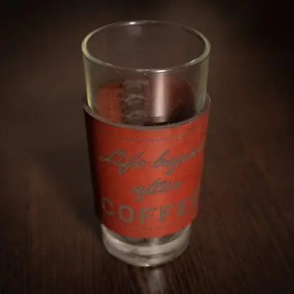 Coffee Glass with Leather wrap