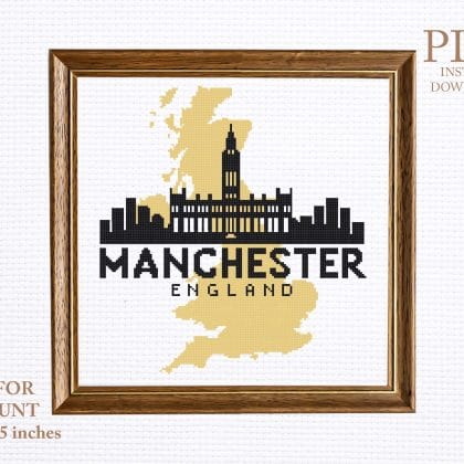 MANCHESTER cross stitch pattern