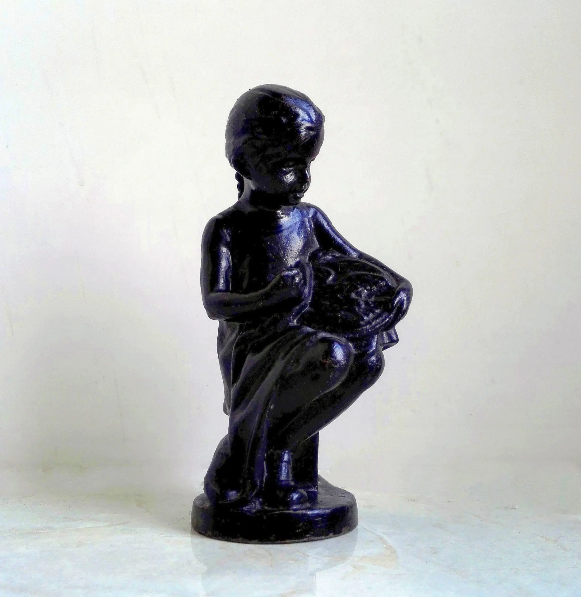 Soviet Vintage Cast Iron Statuette Embroiderer. Figurine Girls 1 Soviet Vintage Cast Iron Statuette Embroiderer. Figurine Girls