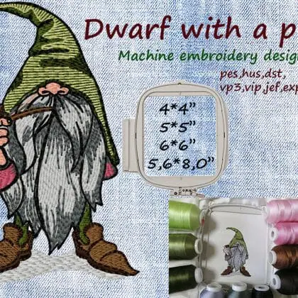 Machine Embroidery Design Gnome DIGITAL EMBROIDERY