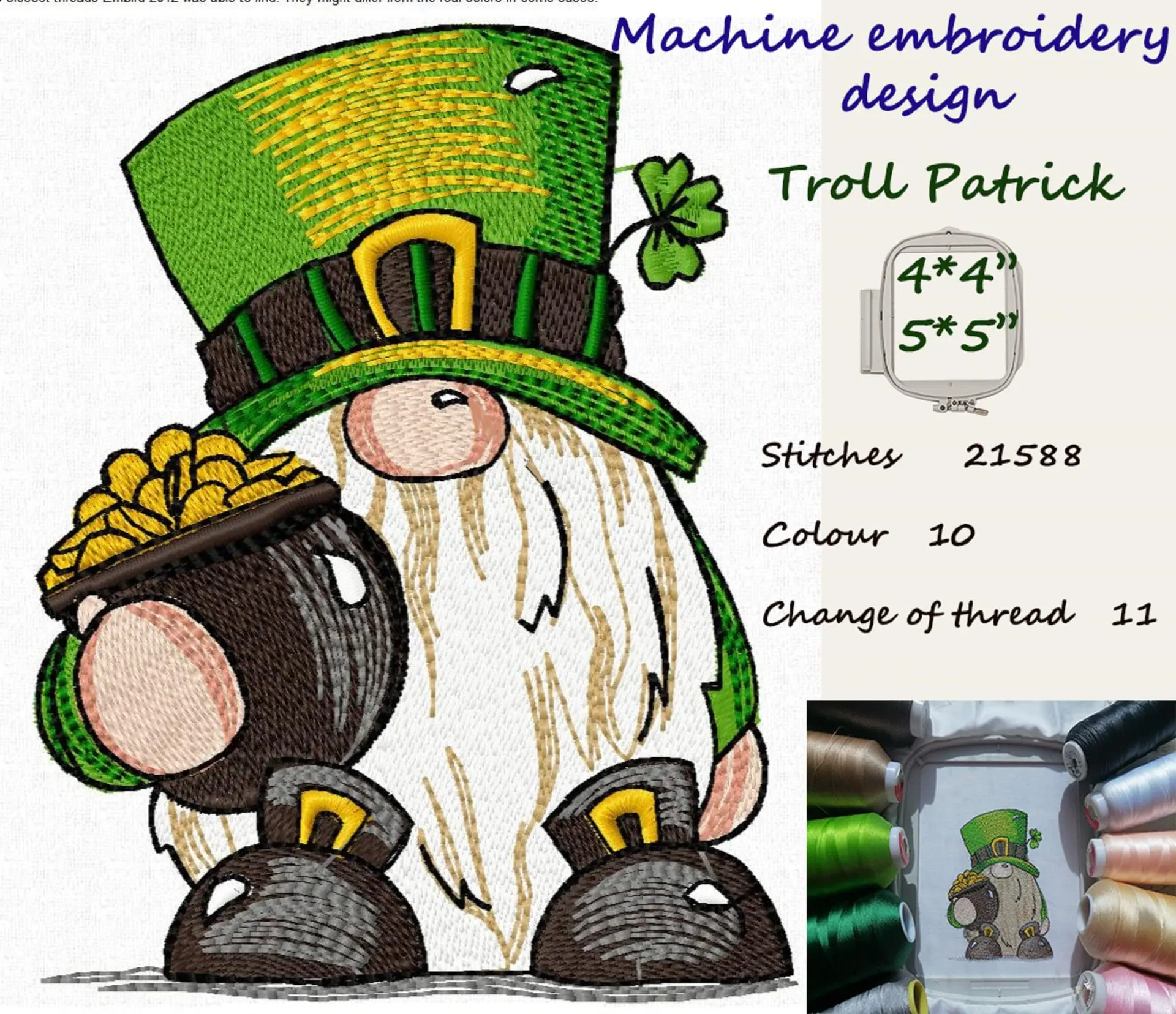 Machine Embroidery Design Troll Patrick Gnome DIGITAL EMBROIDERY 1 Machine Embroidery Design Troll Patrick Gnome DIGITAL EMBROIDERY