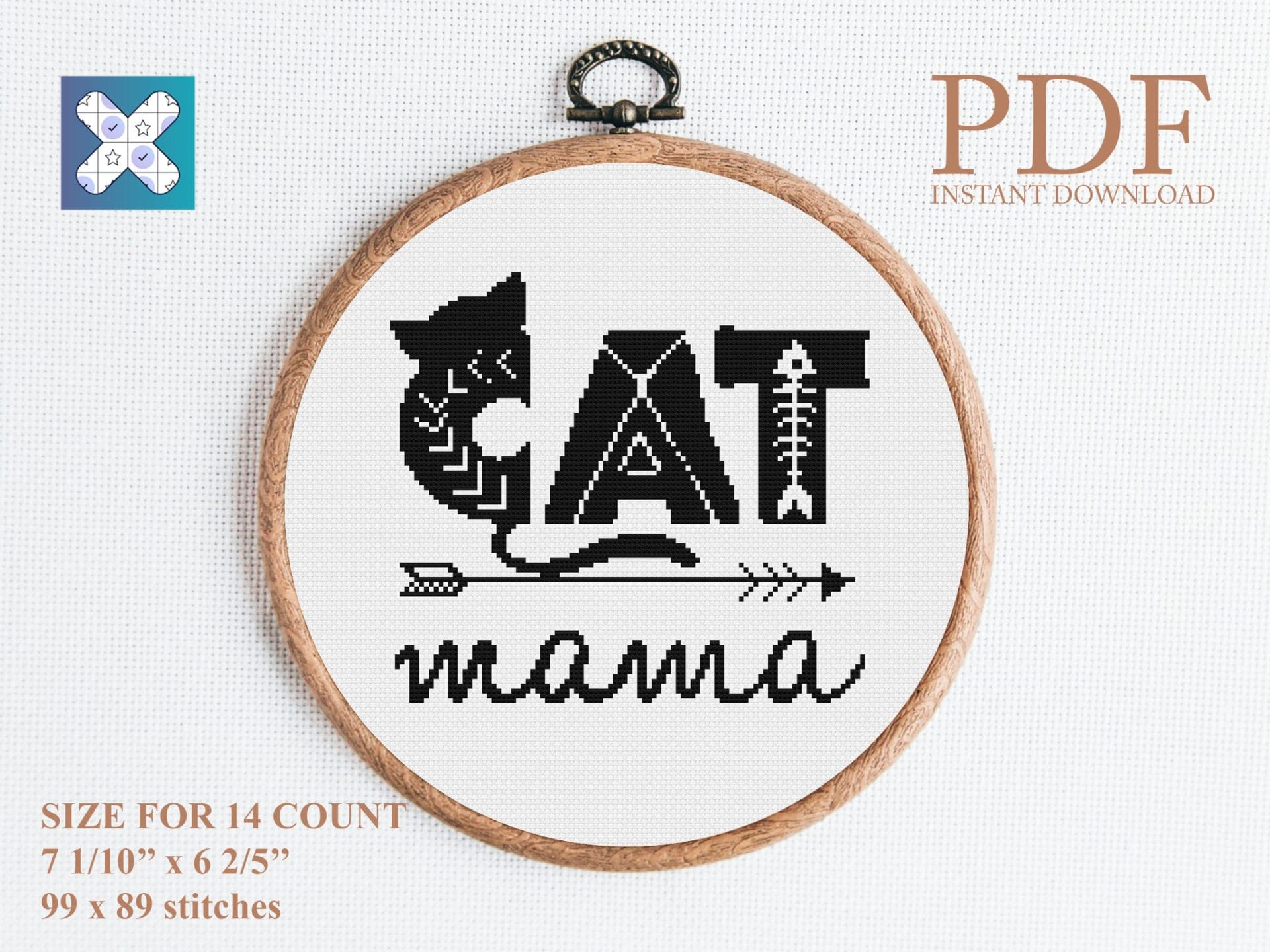 Mama cat cross stitch pattern 1 mama cat cross stitch pattern