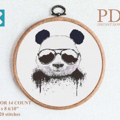 Panda cross stitch pattern