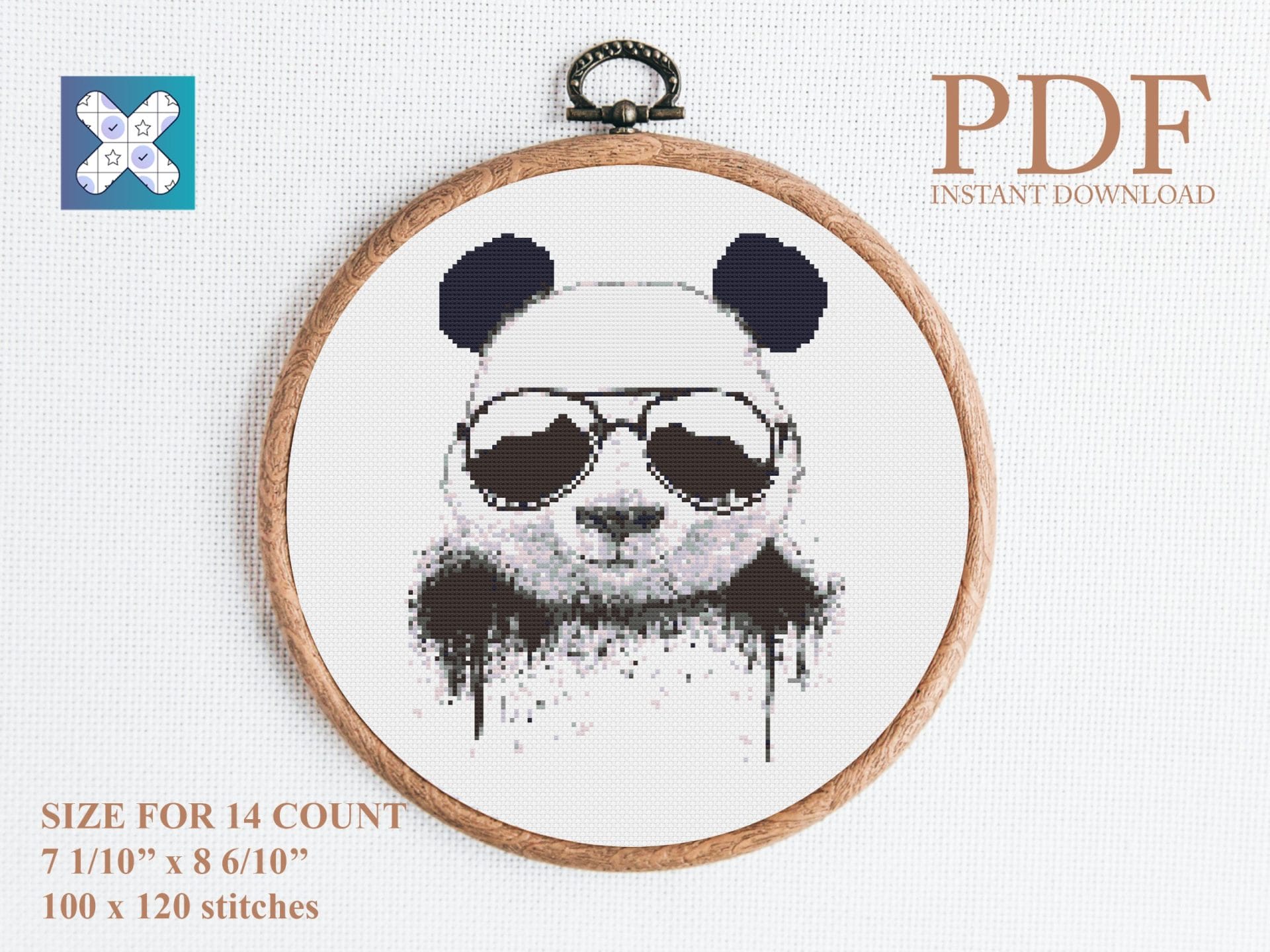 Panda cross stitch pattern