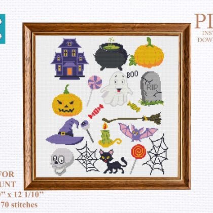 Halloween set 1 cross stitch pattern