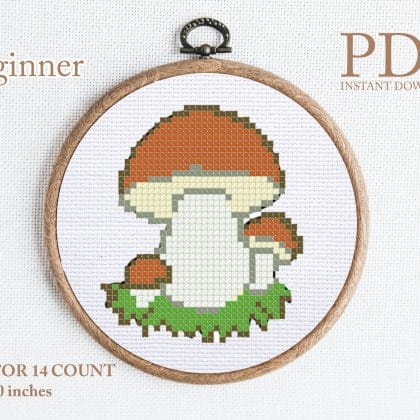 Mushroom cross stitch pattern PDF