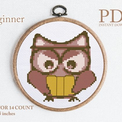 Owl cross stitch pattern 2