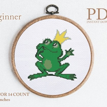 frog princess cross stitch pattern