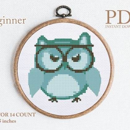 Owl cross stitch pattern