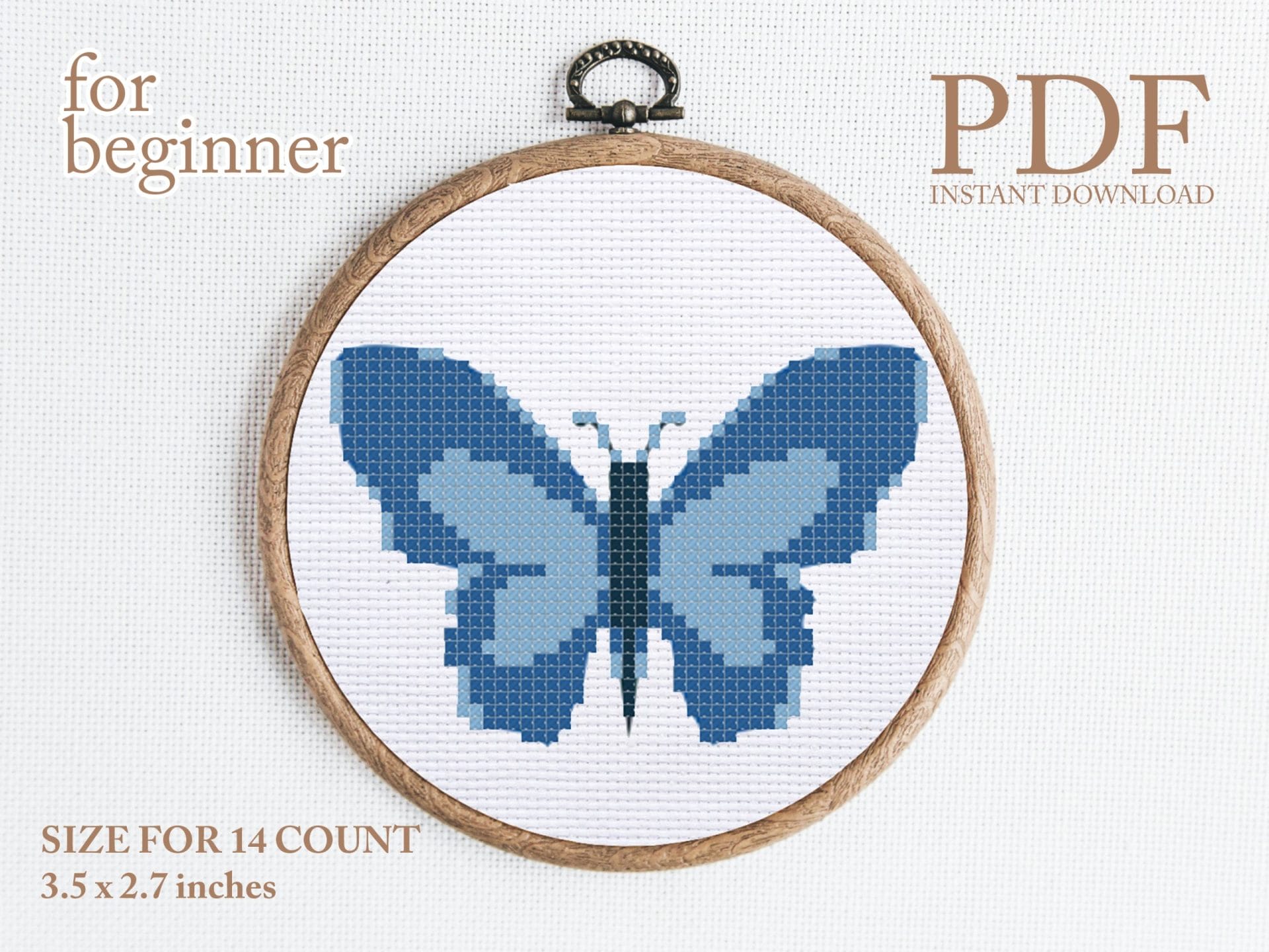 Butterfly blue cross stitch pattern 1 Butterfly blue cross stitch pattern