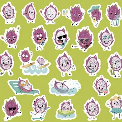 funny-dragonfruit-sticker-pack