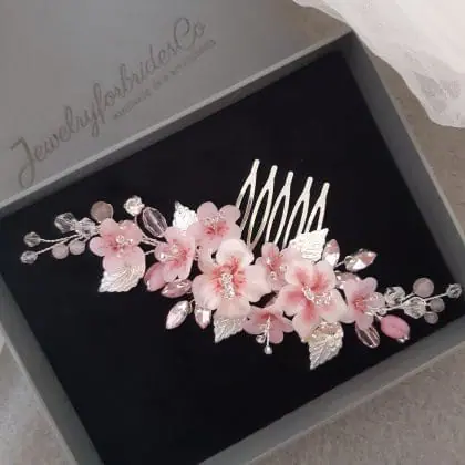 Cherry blossom hair comb Pink sakura hair accessories
