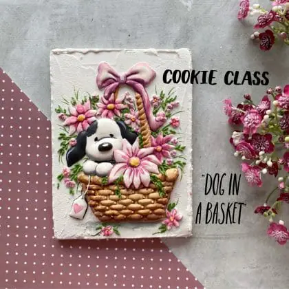 Cookie - Dog in a basket
