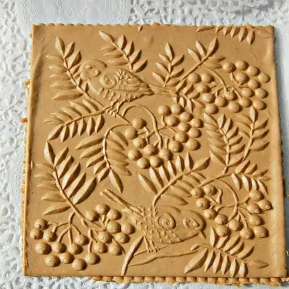 Rolling pin for cookies, rolling pin with rowan pattern