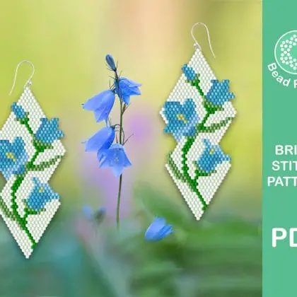 Bluebell brick stitch pattern