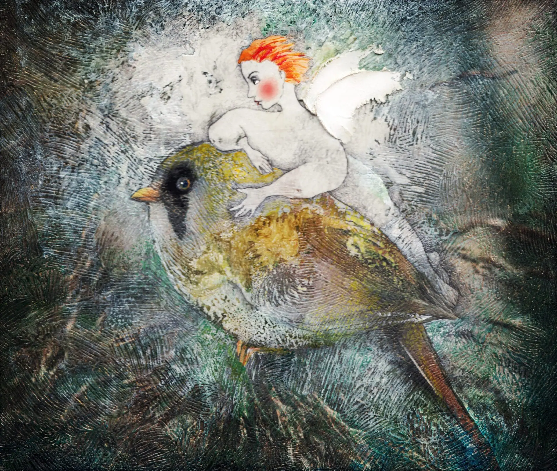 Art painting angel Bird and angelical digital image