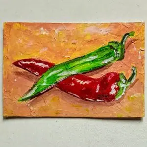 Chili Pepper Painting Tiny Painting