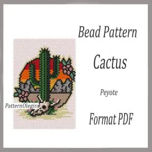 Cactus bead pattern Cactus bead tapestry pattern Bead Cactus patterns Olegirabeadpatterns