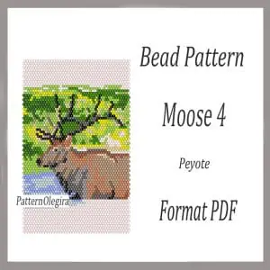 Moose 4 bead pattern Moose bead tapestry pattern Bead Moose patterns Olegirabeadpatterns