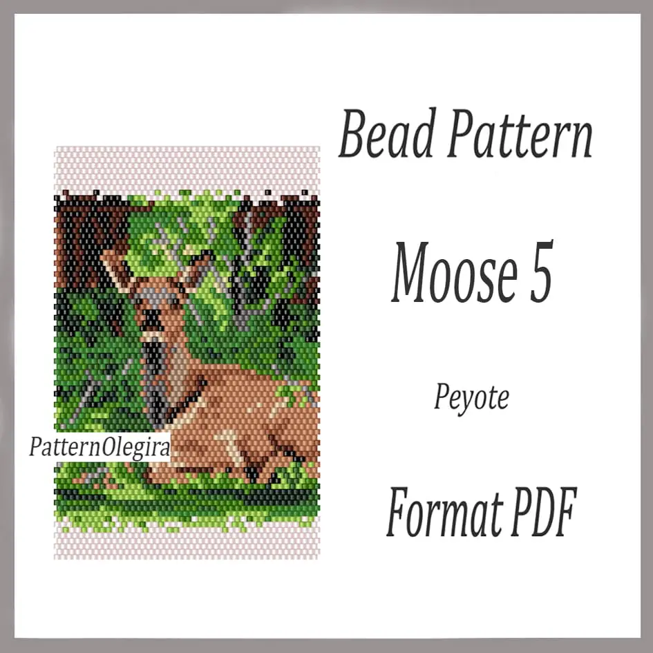 MOOSE 5 Tapestry bead pattern PDF Bead picture pattern peyote