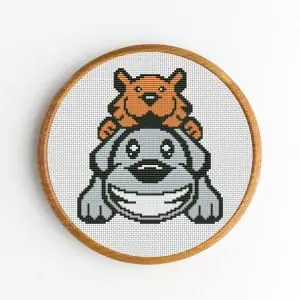 Cross Stitch-Pattern-PDF-Cartoon-Cat-and-Dog-DIY-Nursery-Decor-1