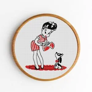 Pin-up-girl-cross-stitch-pattern-PDF-DIY-Home-decor-Gift-DIY-1