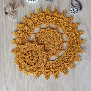Interior doily Kalmia mustard (golden) color 2 items