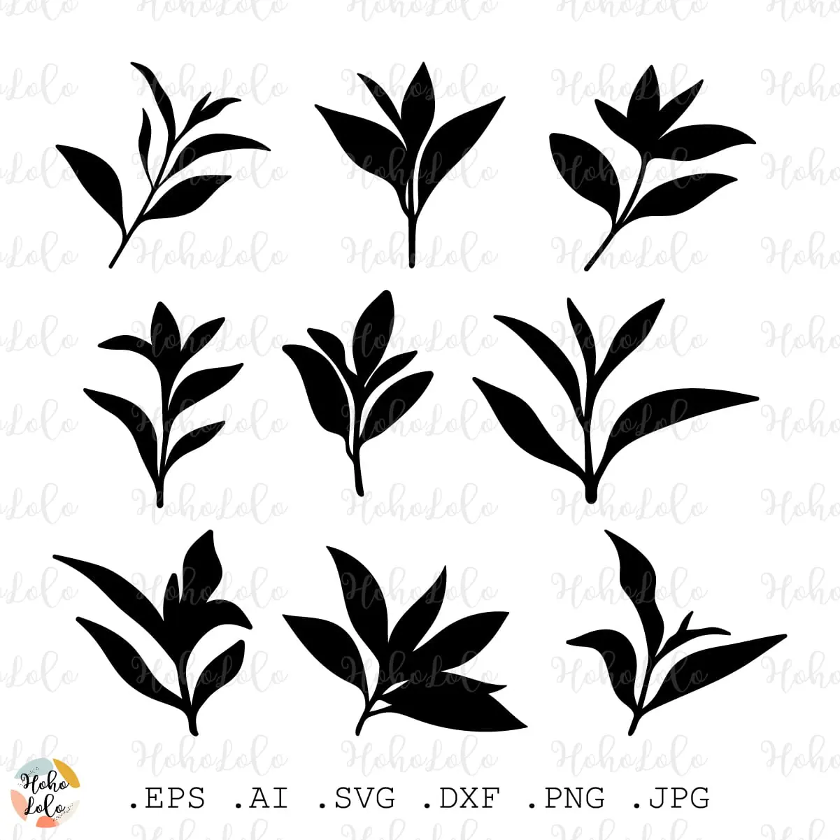 Tea Tree Svg Silhouette Leaves Cricut Stencil Templates Dxf