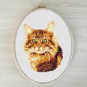 Cat pattern pdf cross stitch, pets embroidery DIY
