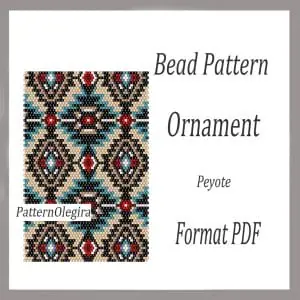 Ornament bead tapestry pattern Ornamen bead peyote pattern Bead pattern Olegirabeadpatterns