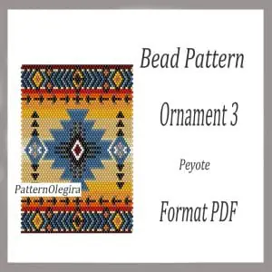 Ornament 3 bead tapestry pattern Ornamen bead peyote pattern Bead pattern Olegirabeadpatterns