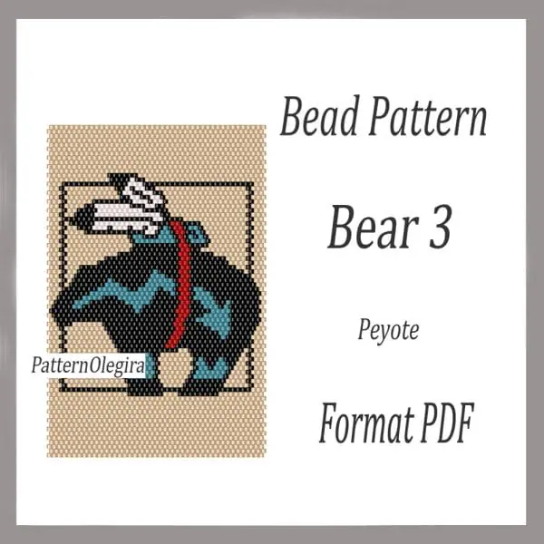 Bear 3 bead pattern Bead tapestry Olegirabeadpatterns