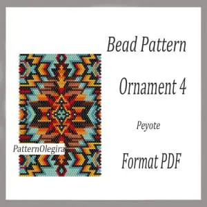 Ornament 4 bead tapestry pattern Ornamen bead peyote pattern Bead pattern Olegirabeadpatterns
